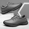 Leisure Walk Mens Casual Shoes Genuine Leather Male Sneakers Fashion Lace-up Treking Footwear Outdoor Travel Trainers Walk Shoes