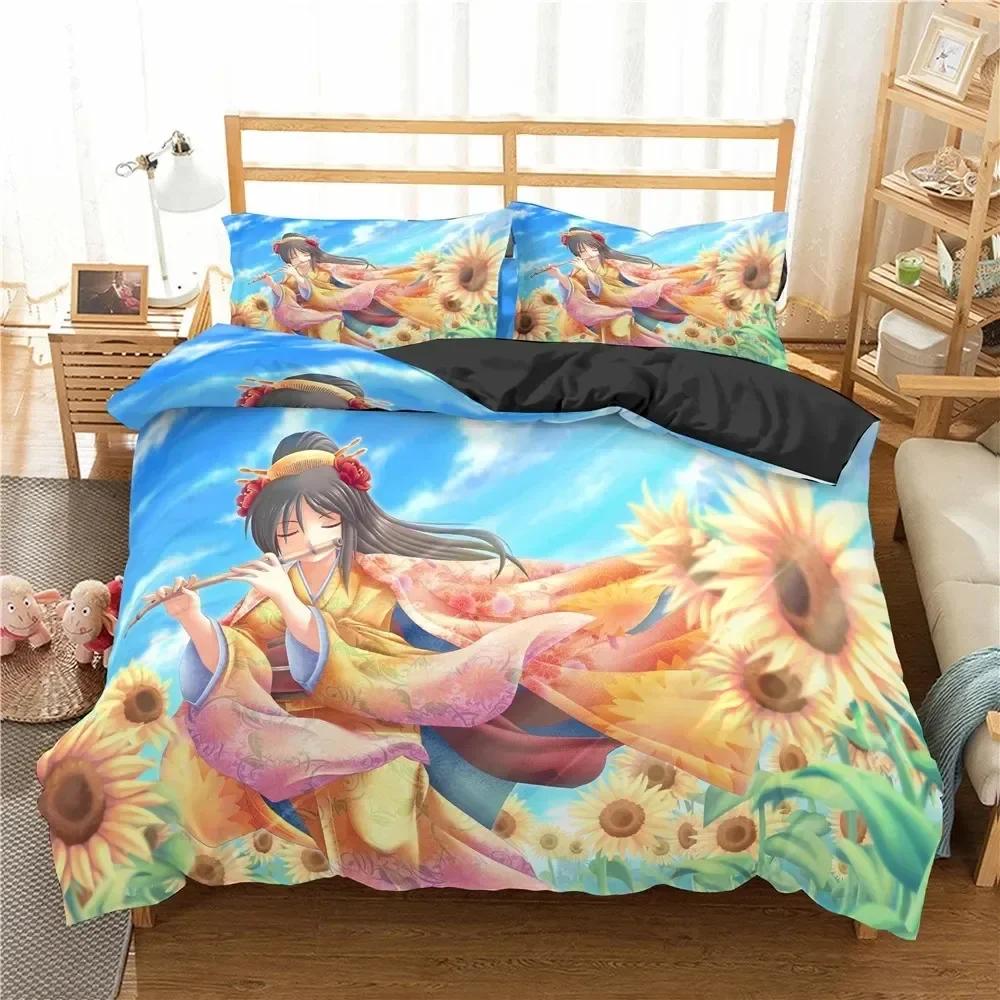 3D Lovely Anime Girl Gift Cute Cartoon Gift Printed Bed Set Duvet Cover Pillowcase Bedding Set Linen Sheet Quilt Queen King Size