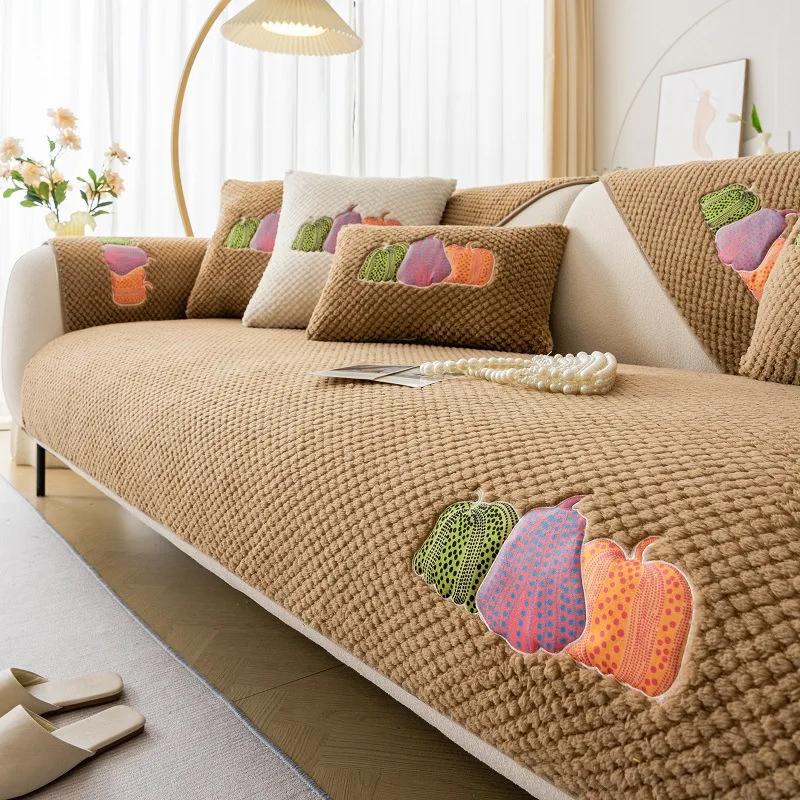 

Современная минималистская плюшевая диванная подушка, новая для зимы, толстая, удобная и теплая, нескользящая подушка, чехол для дивана, полотенце для спинки 70x70