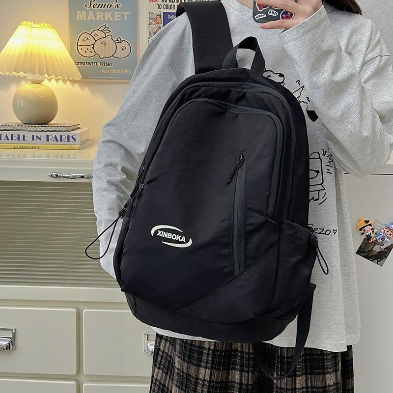 Large Capacity Backpack Men's Letter Print Schoolbag Women's Backpack