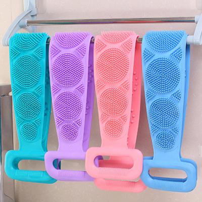 Fashion Unisex Bath Towel Silicone Massage Brush Cleaning Dual Side Men Belt Body Bath Brush Women Cleaning Tools Back Scrubber MIT