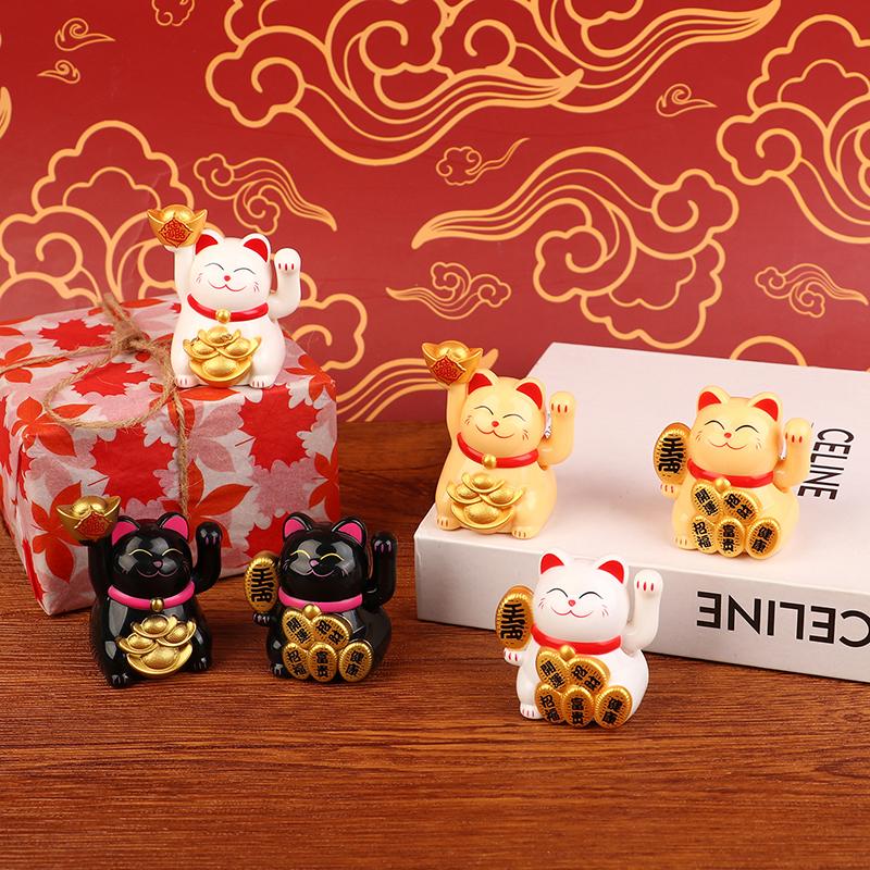 1 Stück Mini Solarbetriebene Chinesische Glückskatze Reichtum Winken Schütteln Hand Glück Willkommen Katze Süße Glückskatze Home Auto Dekor Geschenk