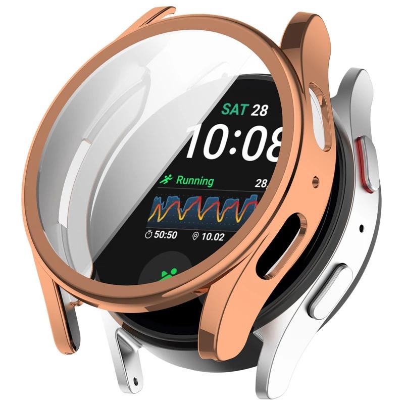 Silikonhülle Glas für Samsung Galaxy Watch 7 40MM 44MM Rundum-Displayschutz Weiche TPU-Schutzhülle Watch7 44mm Hüllen