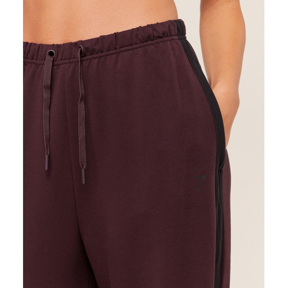 Gymshark Retro Stripe Snap Pant Cherry Purple Black B2c5y Pcfm