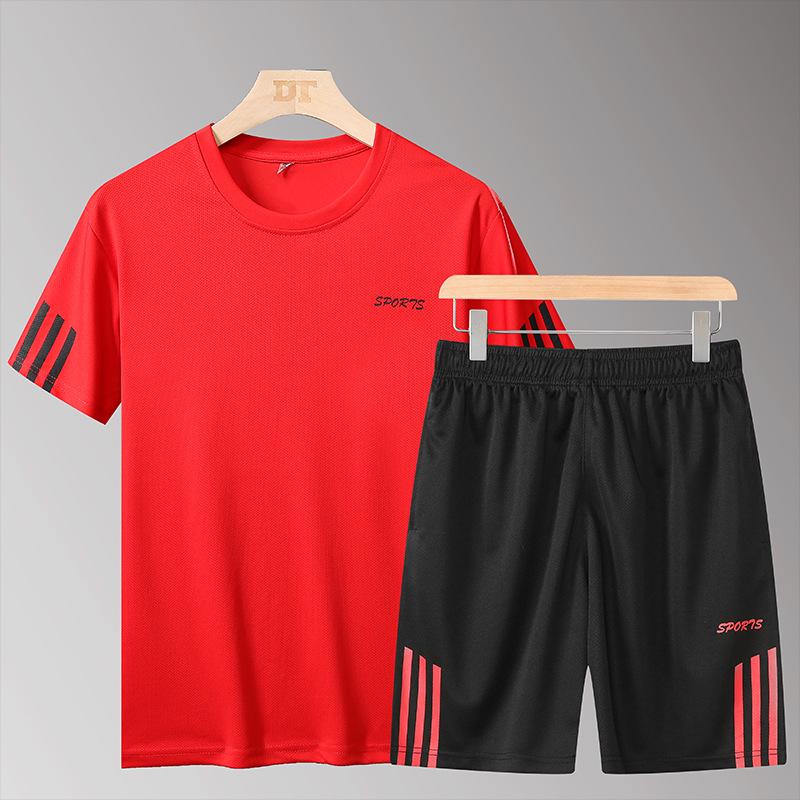 Plus Size Mens Tracksuit Sportwear Set Casual Running Fitness Two -Piece Set