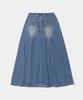 COLUMBIA UNIVERSITY Trajan Label Catwashed Denim Long Skirts_Light Jean