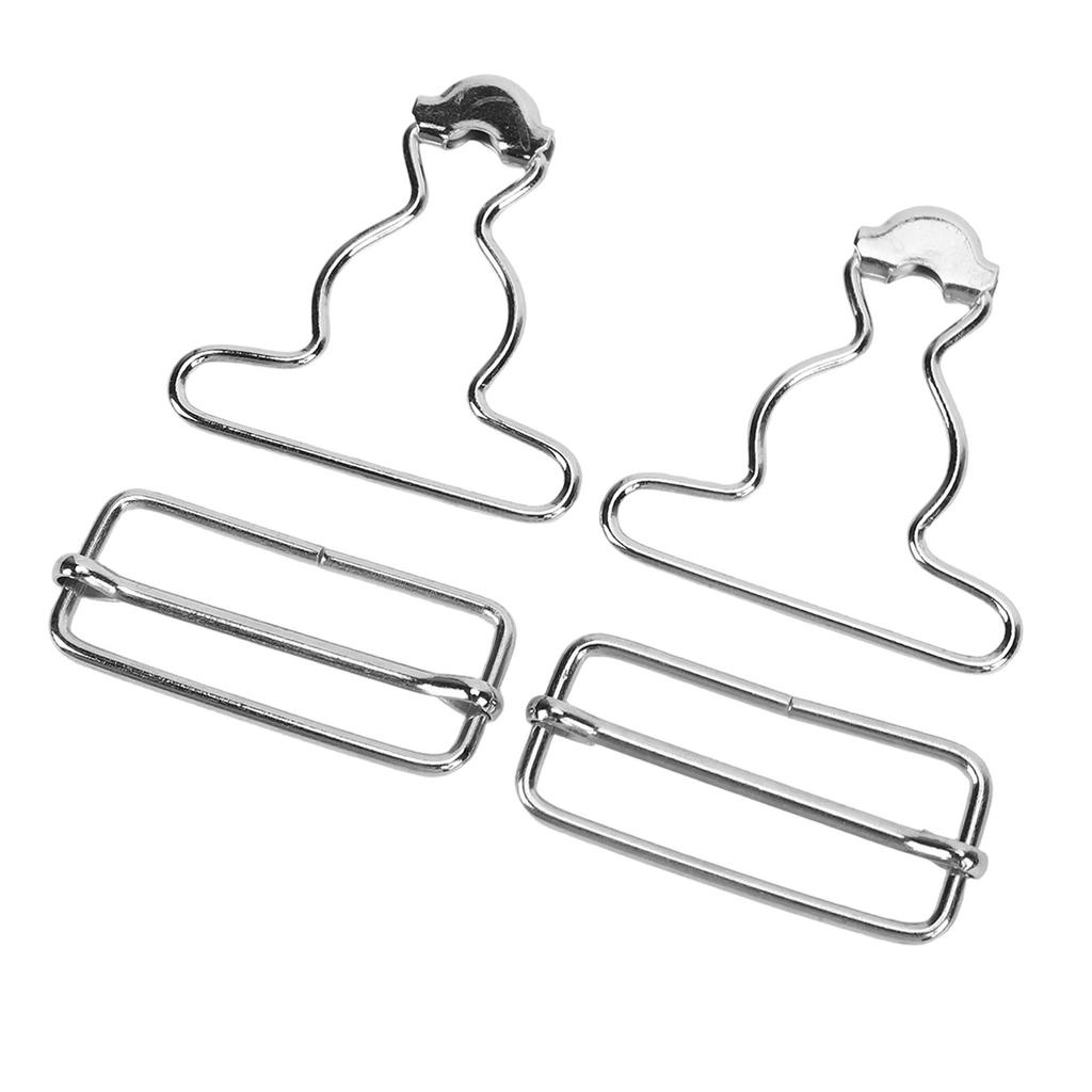 6pcs Suspender Buckles Dungaree Overall Buckles Matal Replacement Workwear Repair Accessory Silver 3.8cm