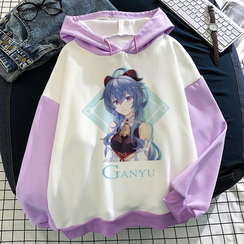 Hoodies Game Genshin Impact Splicing Women 3D Long Sleeve Couple Sweatshirt Pullover Cosplay Oversized Girls Hoodie