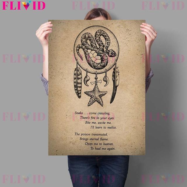 Animal Wizardry Magic Wall Art Oil Painting Totem Faith Retro Poster Crow and Wolf Art