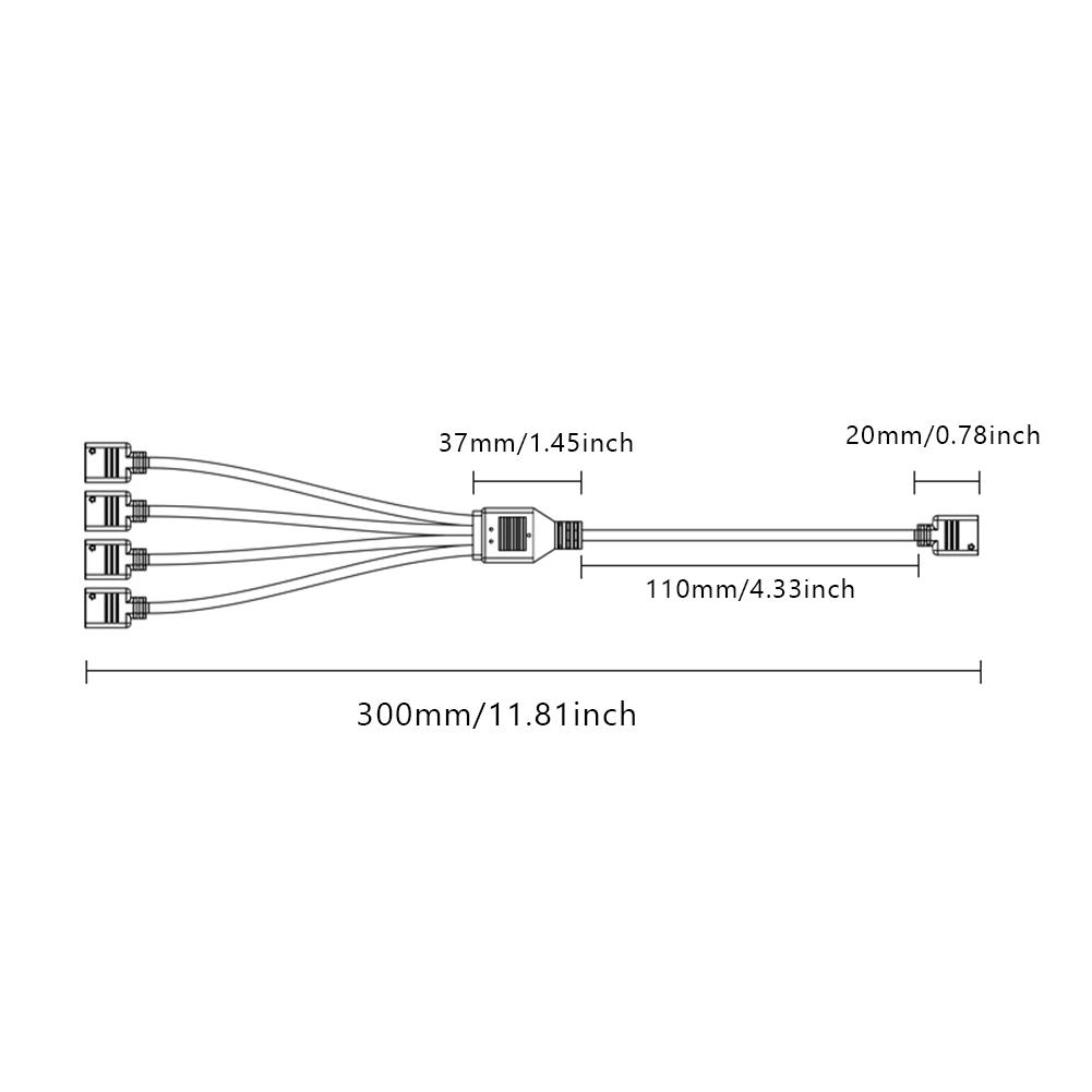 ARGB Multi Splitter 5V 3PIN Connector 1 To 2/3/4 Chassis Fan Splitter Synchronization Tensile Resistant for PC Light Strip Fans