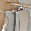 Folding Trouser Rack Retractable Multi-layer Trouser Racks Wardrobe Cabinet Stainless Steel Clothes Storage Hanger Space Saver