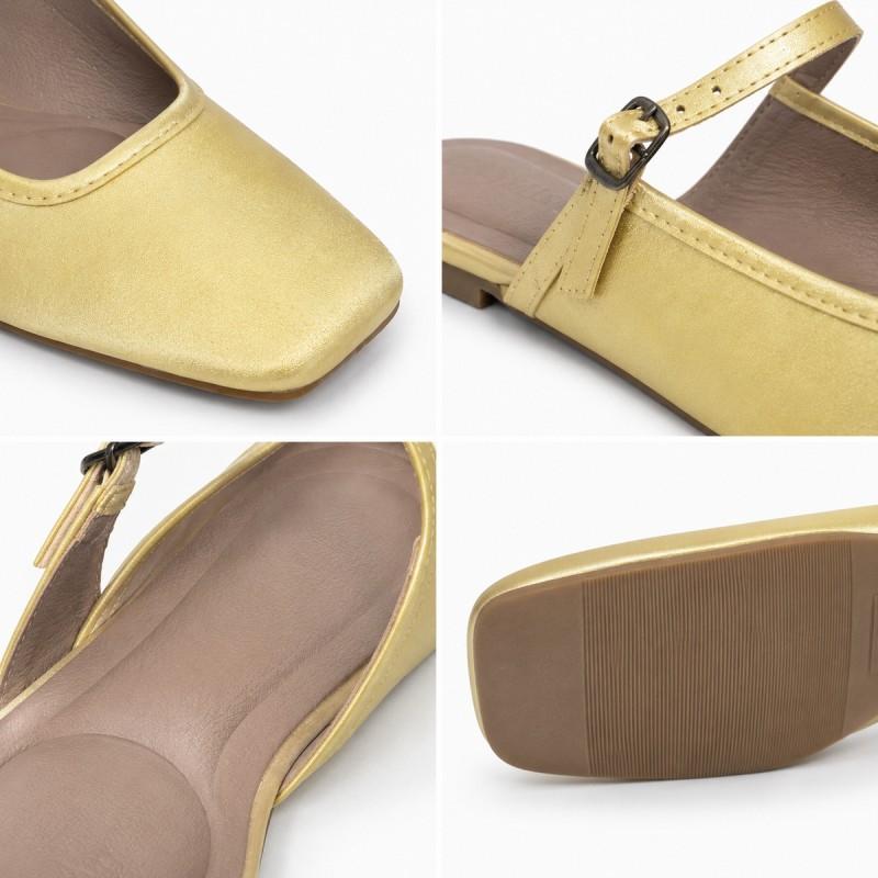 Bailarina Merceditas Para Mujer, Color Verde Claro. Montevita Luccaza 105308