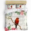 Vintage Letter Bird Rose Flower Retro Duvet Cover with Pillow Case Custom 3pcs Bedding Set Quilt Cover Double Bed Home Textile