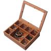 9/12 Grids Organizer Box Jewelry Hairpin Earring Necklace Tea Bag Storage Box With Transparent Lid Vintage Wooden Storage Box