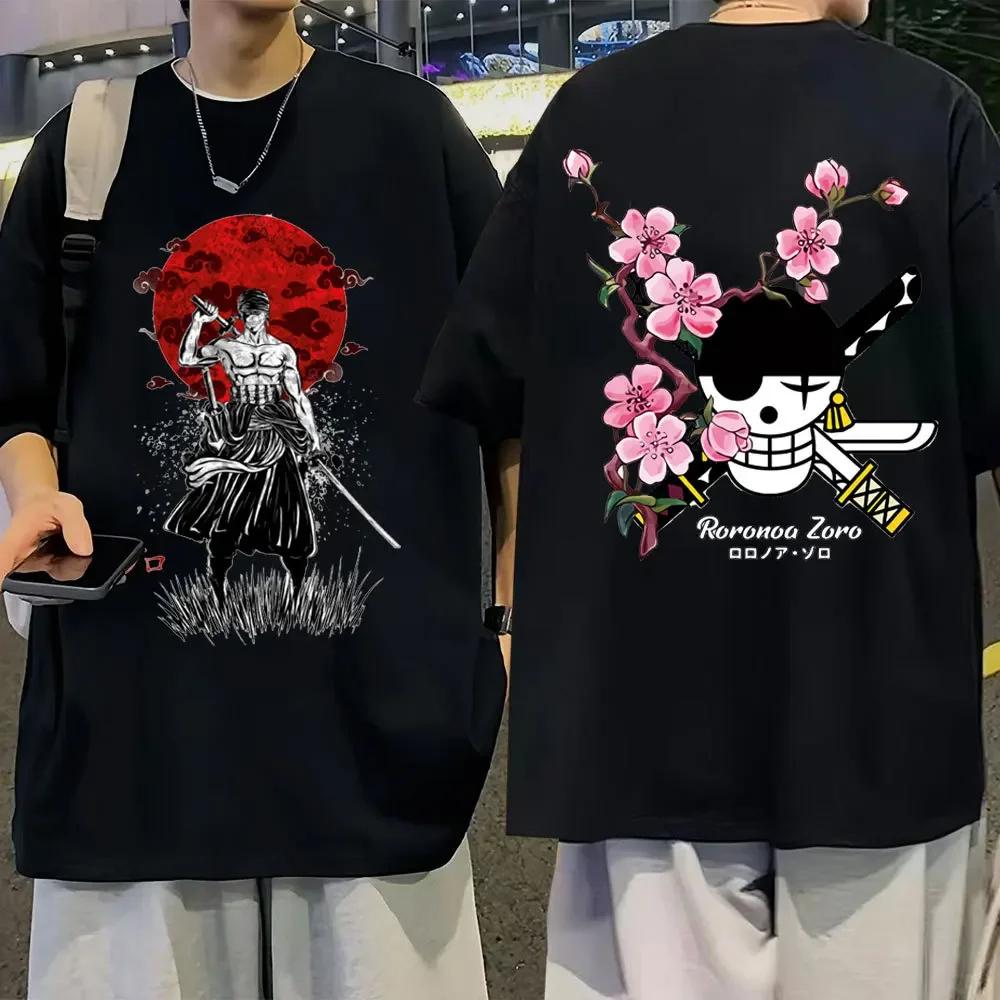 T-Shirts Luffy Japanischer Anime Vintage Sommer Baumwolle Herren T-Shirt Lässig Kurzarm Streetwear Oberteile Tees Mann Kleidung