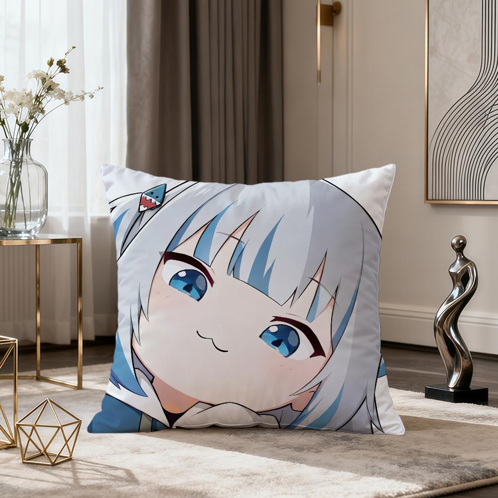 

Cute soft Comfort Q Pillowcase Version kawaii Gura for Sofa nap Living Room gGawr party Home pet Decor fun chibi Pillowcover 30x30CM(12x12in)