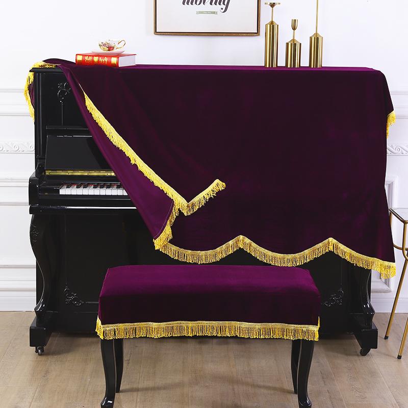 Husă pentru scaun de pian din catifea cu ciucuri Huse de protecție pentru jumătate de praf