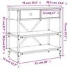 VidaXL Table console chêne fumé 75x34,5x75 cm bois d'ingénierie 833410