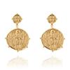 AUGUST ALICE 14K Vintage Medal Drop Earrings