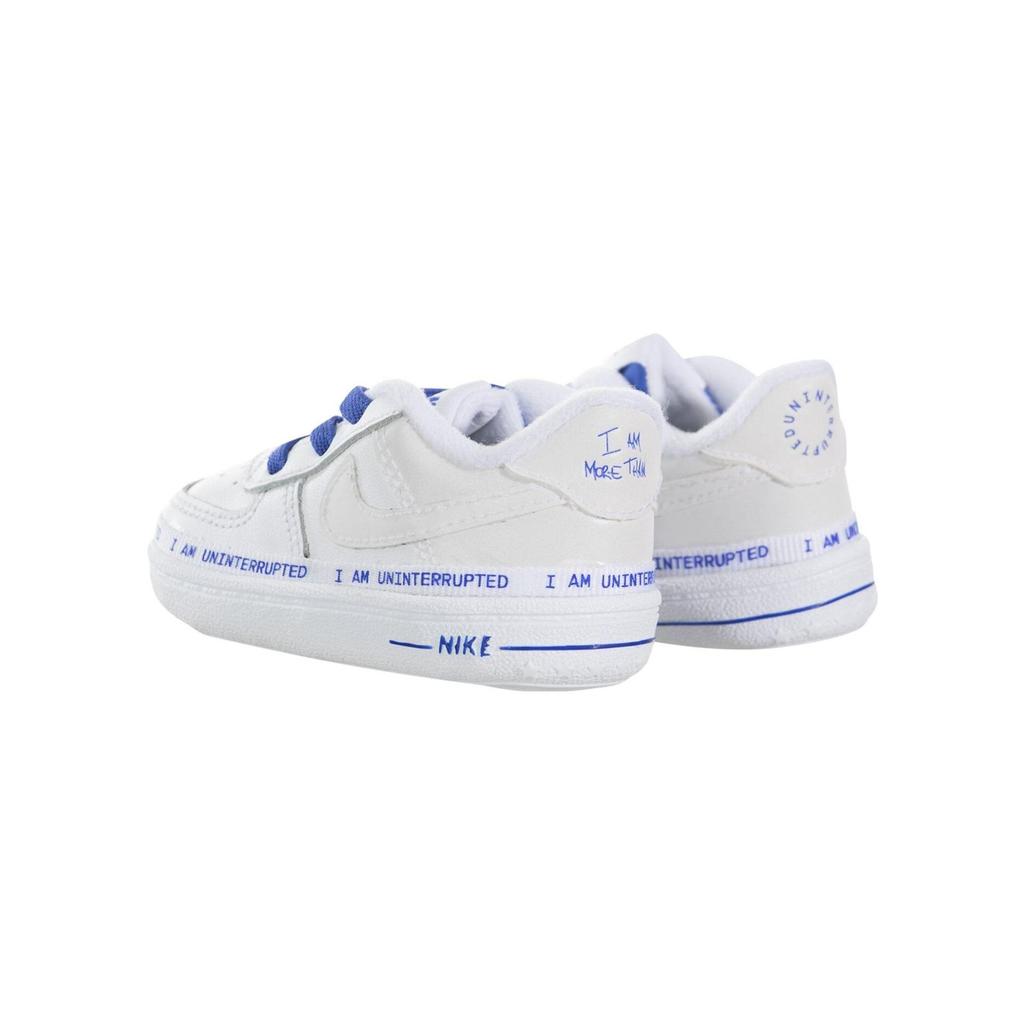 Nike Air Force 1 07 Crib Skateboard Shoes White Blue Infant And Toddler CQ4564-100