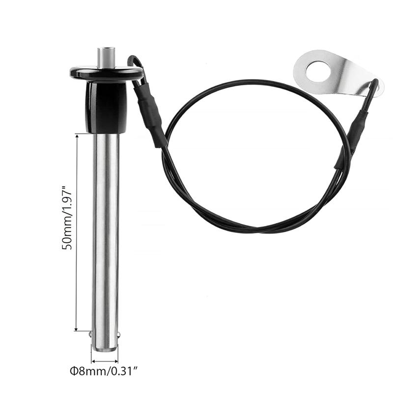 AEE4-Stainless Steel Quick Release Pin 8Mm Diameter Ball Locking Pin With Push Button Lanyard Cable Usable Length 50Mm