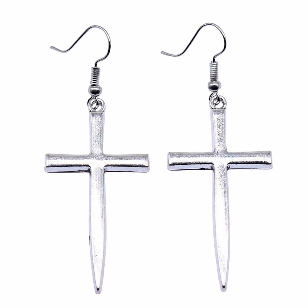 Casual Handmade Cross Amulet Drop Earrings Thoughtful Friendship Gift for Office Wear