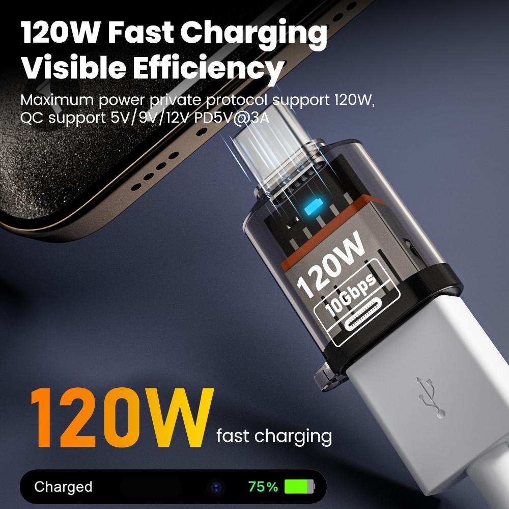 Type C Adapter USB 3.2 To Type C Converter 120W 10GB High Speed Data Audio Transfer For iPhone For MacBook For iPad For Huawei