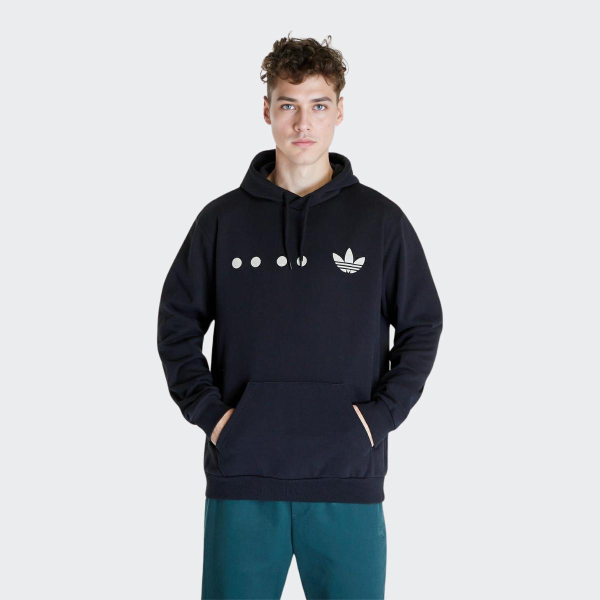 Adidas Originals Трилистник с однотонным логотипом и принтом пуловер с круглым вырезом — фото 2