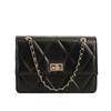Rhombus Embroidery Thread Fashion Temperament Lock Small Bag Women 2025 Winter New Versatile Solid Color Messenger Bag Women