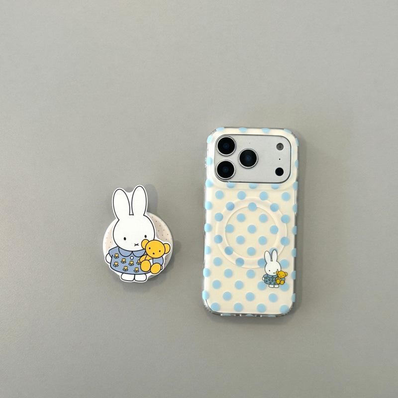 

Misty Blue 15Pro Maximum Magnetic Case for Apple 16/17Promax & 14/13 - Tulip Miffy Bear Design iPhone 17 Pro
