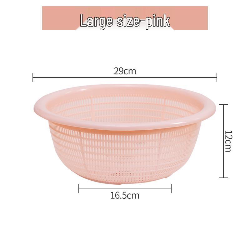 Kitchen Sink Vegetable & Fruit Washing Basket Set - Plastic Strainer & Drainer Basin for Storage & Rice Washing