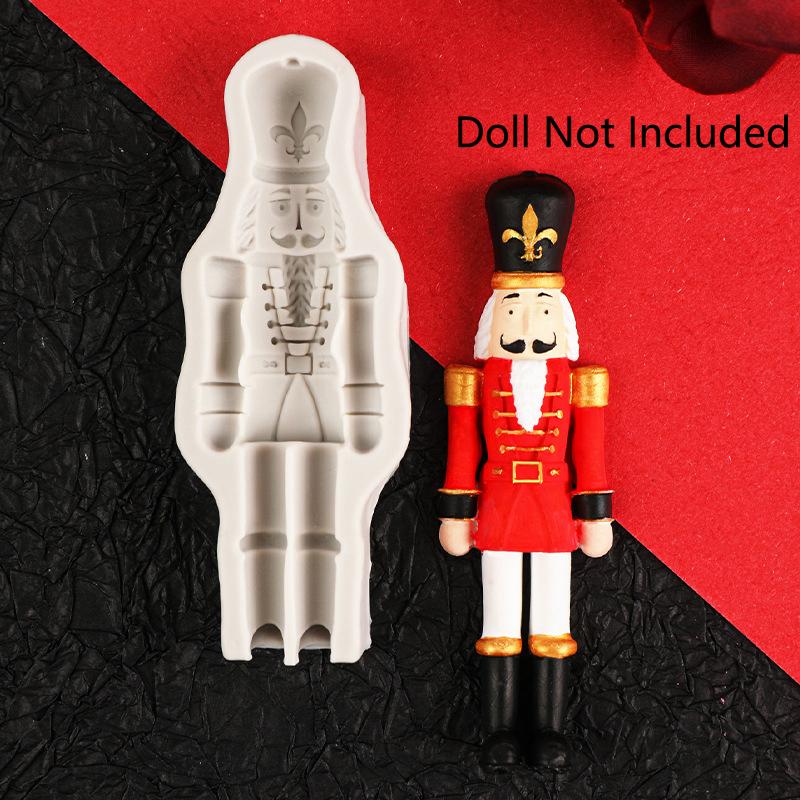 Nutcracker Soldier Fondant Silicone Molds Christmas Chocolate Molds For Cake Decorating Gum Paste Polymer Clay Mold Bakeware