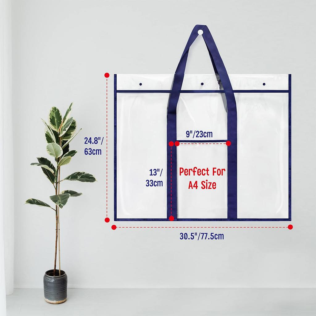 Bulletin Board Poster Art PVC Storage Pocket Chart with Accessories’ Pocket (30.5" x 24.8")