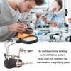4X Magnifying Glass With LED Light Double Power Desktop Clamp Suitable For Precise Electronics Repair And Detailed Work