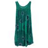 Women's Sleeveless Lace Pleated Patchwork Print Elegant Large Swing Dress