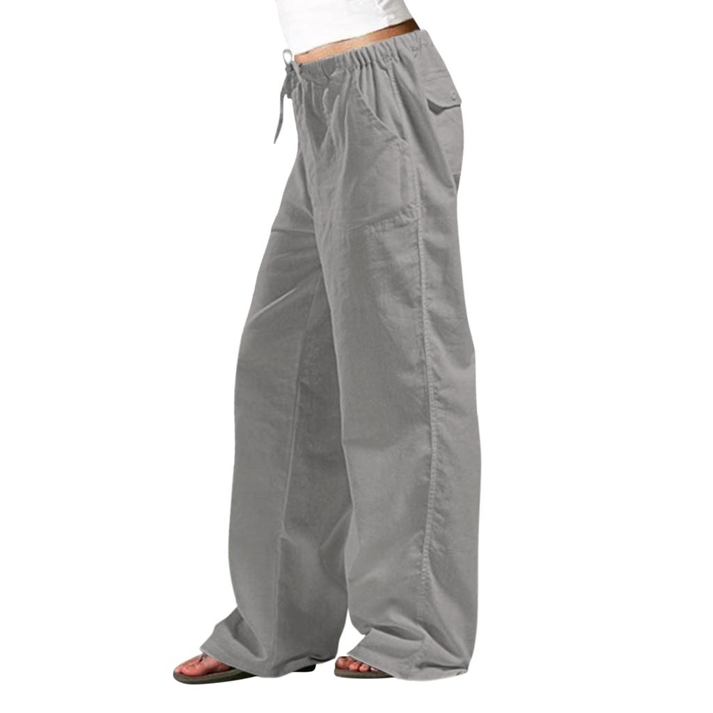 Women's High Waist Loose Cotton Linen Streetwear Pants