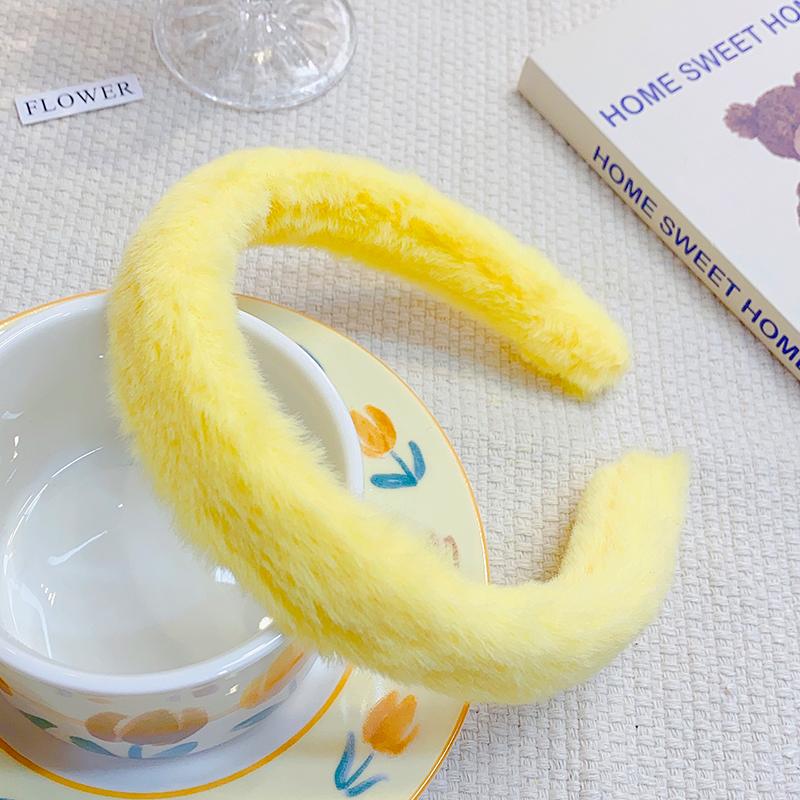 New Colorful Fluffy Hairband For Women Girls Sweet Hair Decorate Headband Plush Hair Hoop Hair Band Fashion Hair Accessories