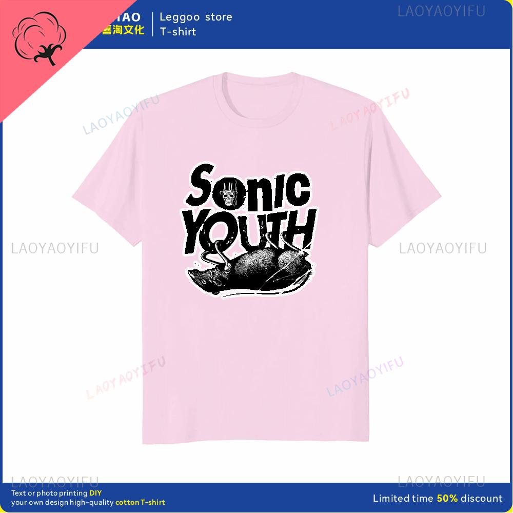 The Unique Sonic Youth Retro Rock Tshirt Is a Fashionable and Trendy Streetwear for Casual Shortsleeved Cotton Men and Women