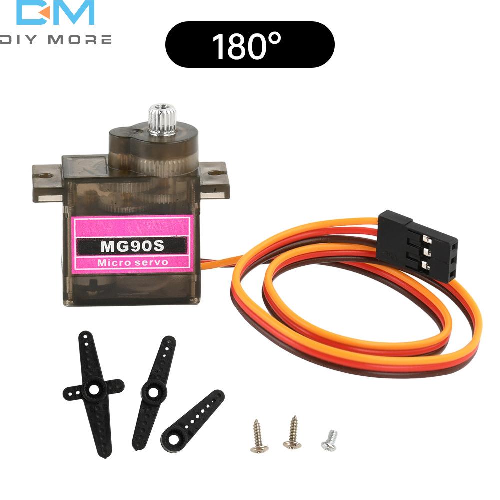 New MG90S Metal Gear Servo SG90 Rotation Angle 180℃/360℃ 12g For RC Helicopter Plane Boat Car MG90 RC Robot