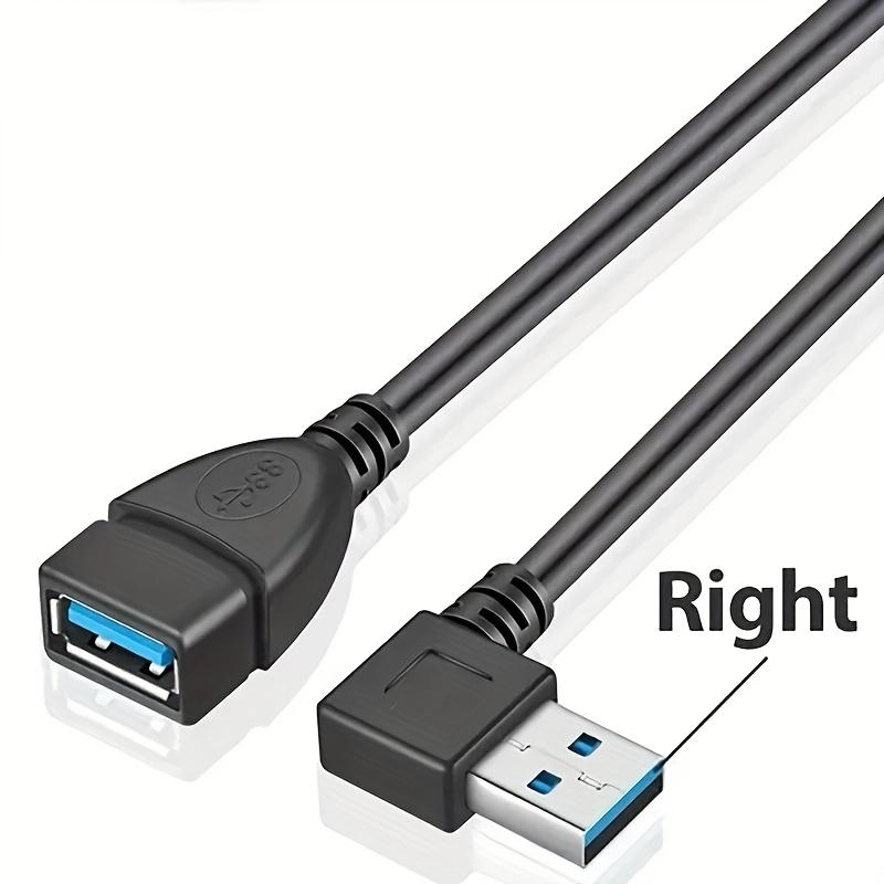 USB 3.0 Right Angle Extension Cable High-Speed Data & Fast Charging 90° Adapter for PC/Laptop/Phone, Multi-Port Tech Accessories