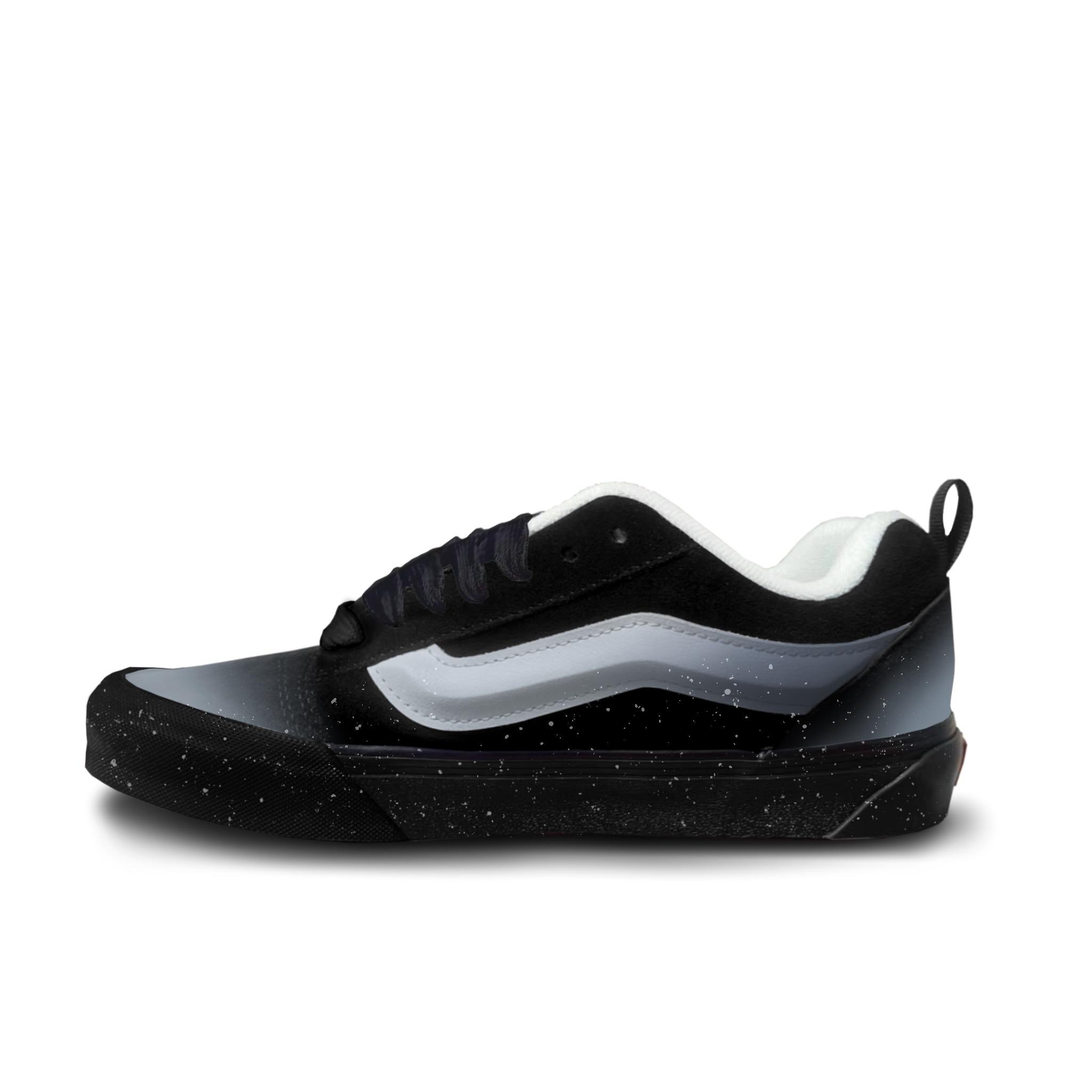 

Vans Knu Skool Abrasion Resistant Low top Skateboard Shoes Unisex Black Gray VN0009QC6BT1(Team613-) 35