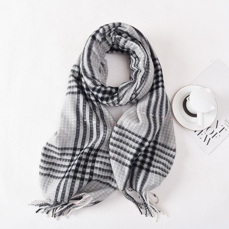 Retro Plaid Scarf for Men Winter Warm and Cold Proof Long Birthday Gift for Boys High End Trendy Scarf for Women