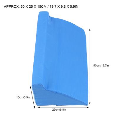 Almofada de enfermagem para pacientes paralisados, almofada triangular anti-escaras, amiga da pele (50 x 25 x 15cm)(Azul )