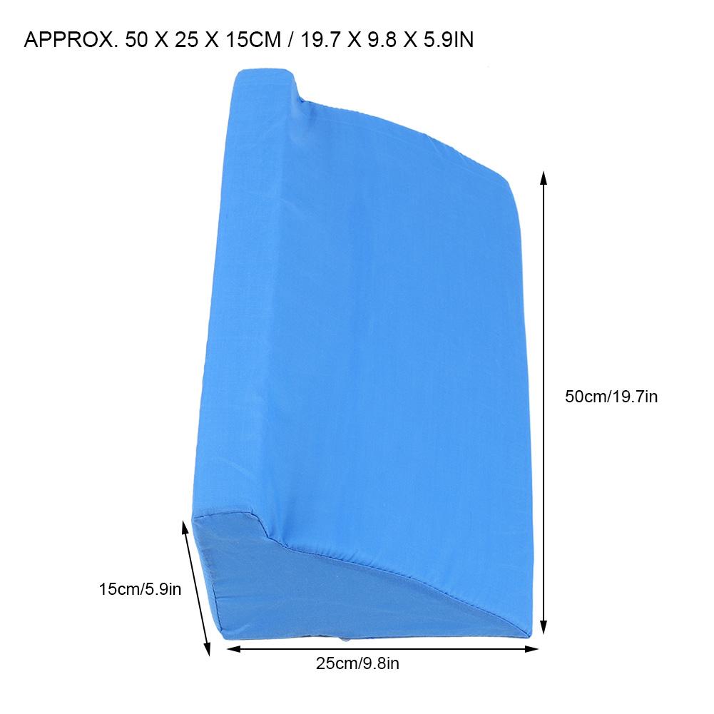 Cojín de Enfermería para Pacientes Paralizados Amigable con la Piel Cuidado Anti Escaras Almohadilla Triangular (50 x 25 x 15cm)(azul )