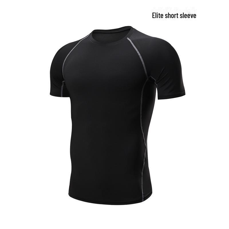 Men's Quick-Dry Short-Sleeve Sports T-Shirt - Breathable, Elastic, Ideal for Summer Training and Running