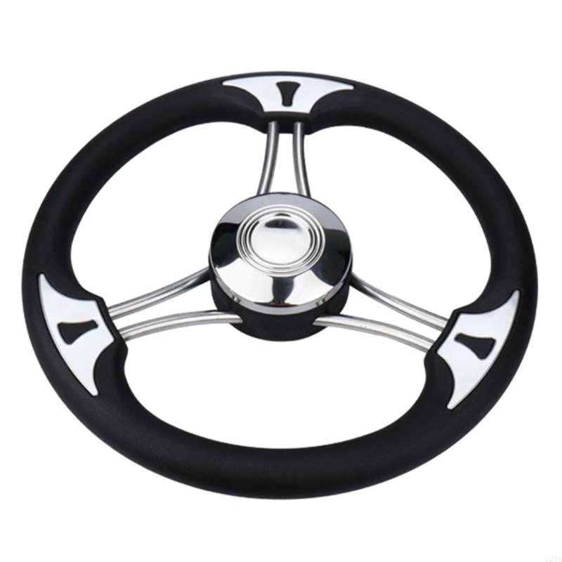 Rueda de timón universal de acero inoxidable de 13.5 pulgadas sin pomo de repuesto Accesorios marinos Rueda de timón para barco
