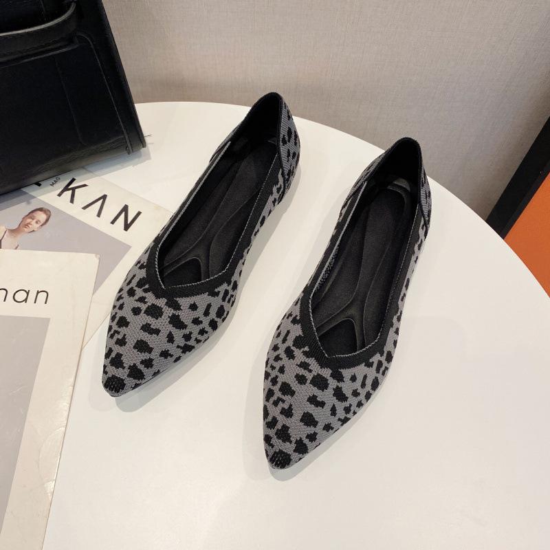 Spring and Autumn New Super Soft Fly-woven Shallow Mouth Pointed Flat Shoes Breathable