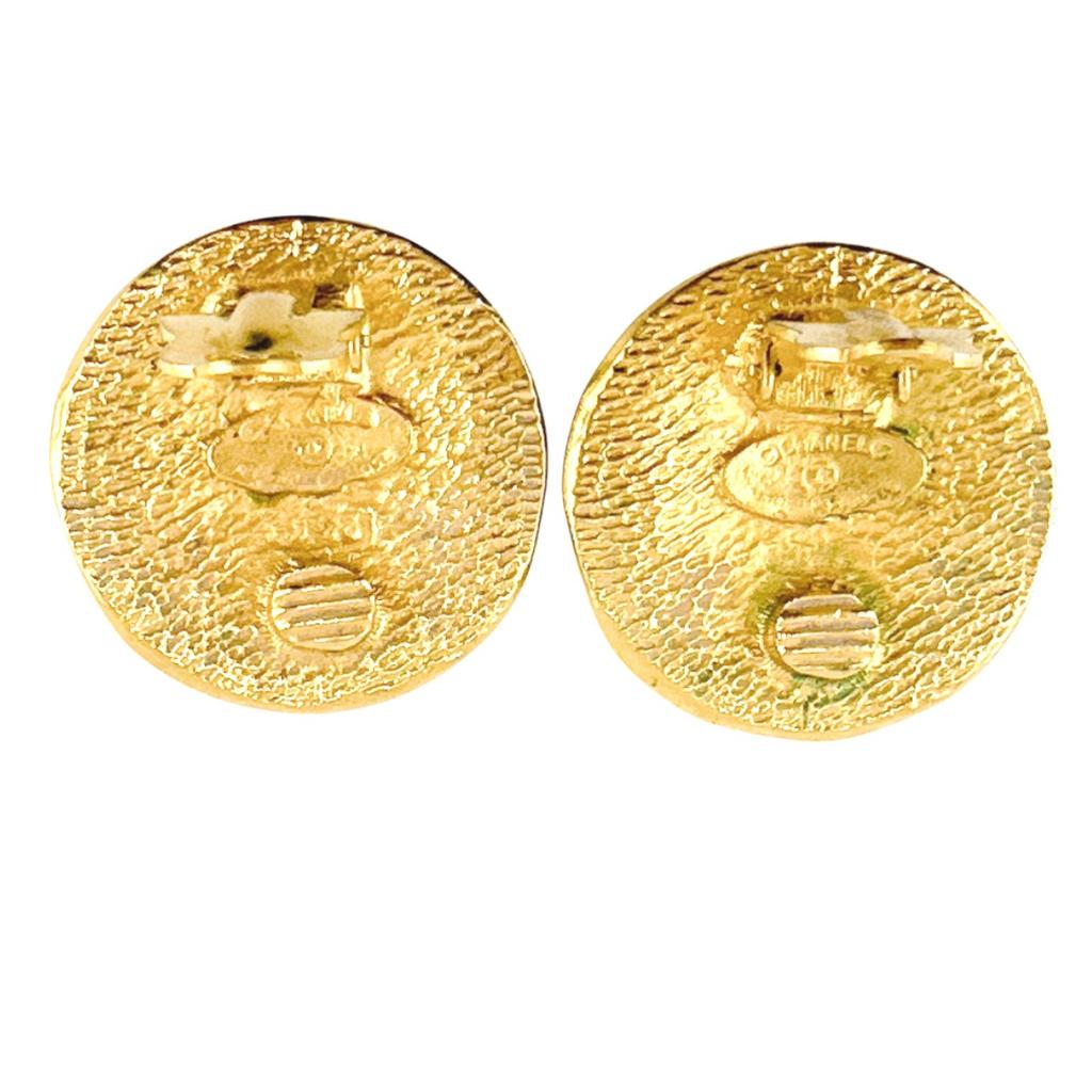 CHANEL Large circle logo Cambon Earring  gold Women Used