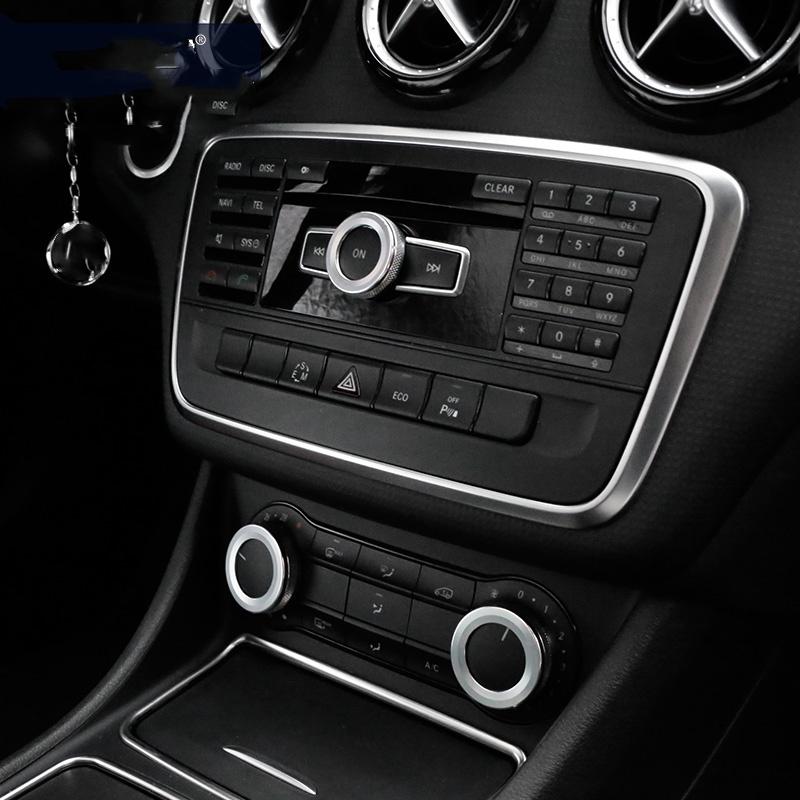 

Автомобильная ручка громкости, ручка кондиционера, декоративное кольцо для Merc + edes-Be + nz a class b class c class e class CLA GLA GLE серебряный