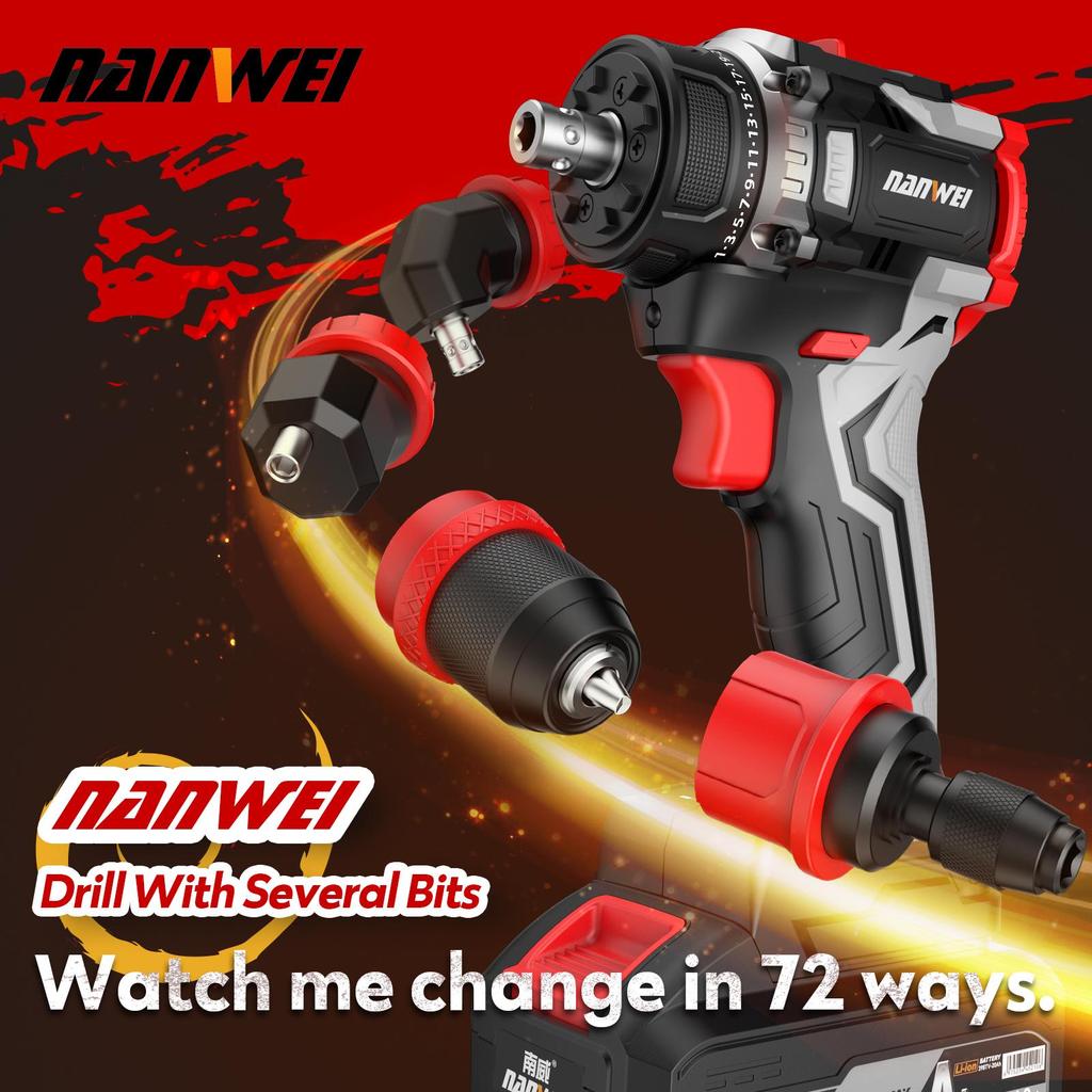 NANWEI Multi-head - Electric Screwdriver with Brushless Motor